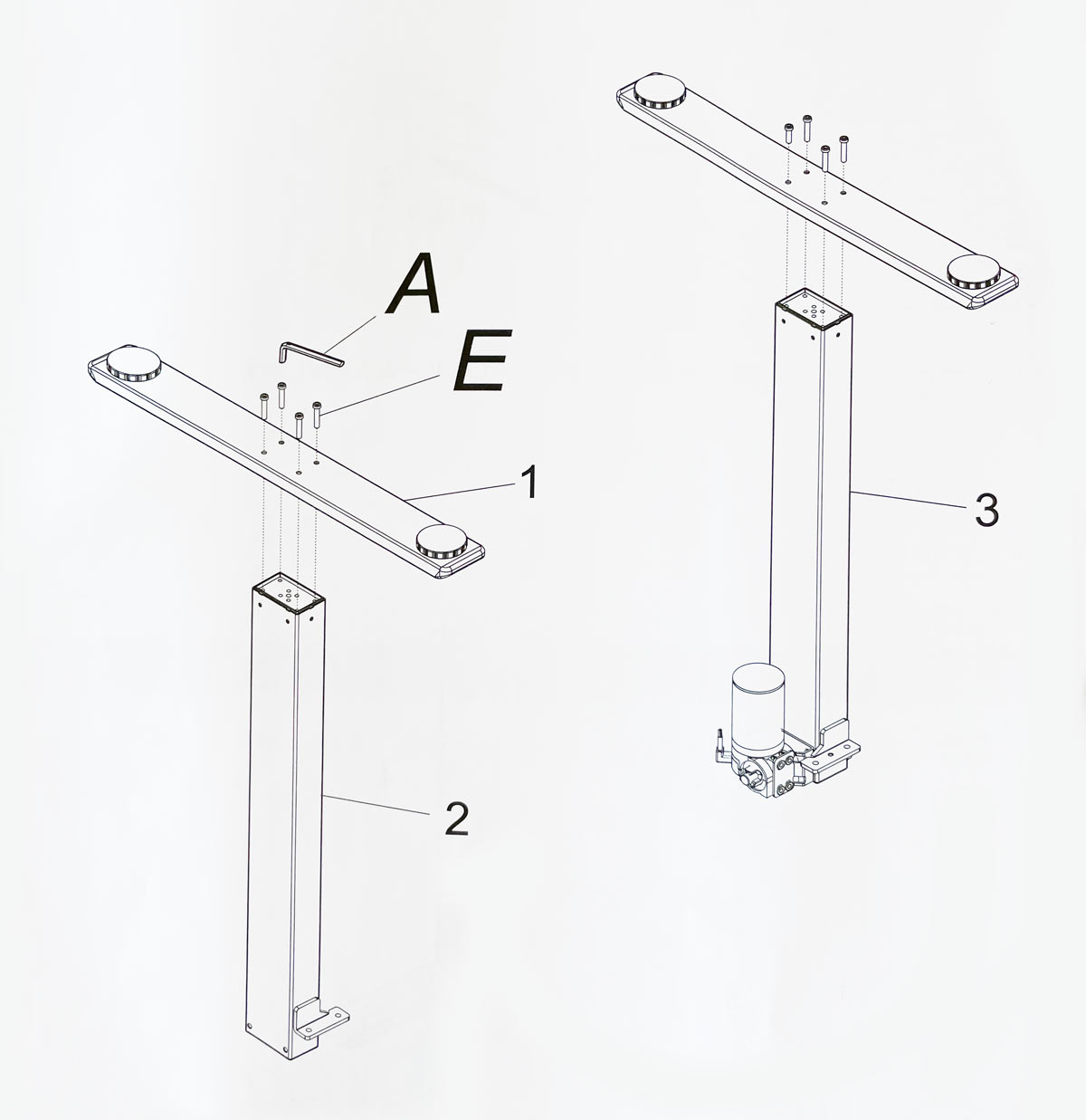 FLEXISPOT EG1の組立図面